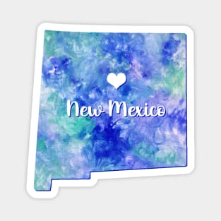 New Mexico state map USA heart watercolor blue watercolour Magnet