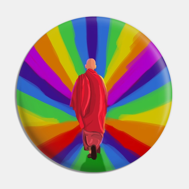 The Monk (Enlightenment) Pin by SherabArts