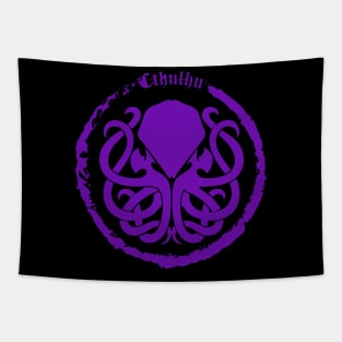 Cthulhu Logo Purple Tapestry