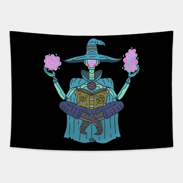 Abraxas-Robot Wizard Tapestry by cursegift