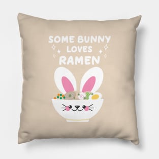 Ramen Lover Kawaii Easter Bunny Pun Pillow