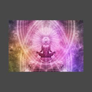 Yoga pose with elegant colourful background T-Shirt