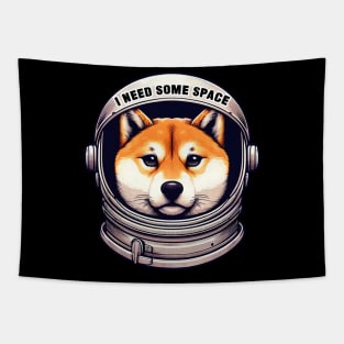 I Need Some Space meme Shiba Inu Astronaut Tapestry