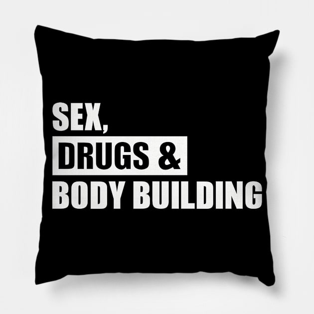 Sex Drugs Bodybuilding Pillow by Designzz