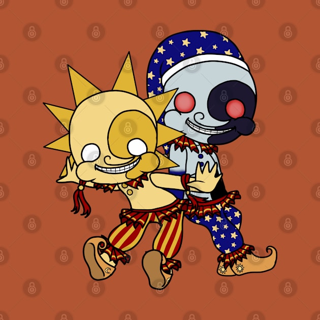 sun and moon chibi by LillyTheChibi