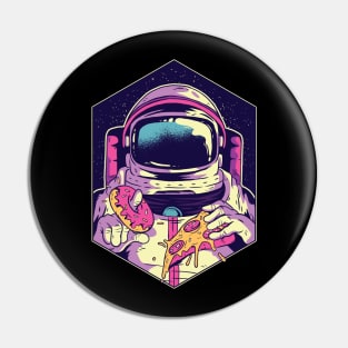 Astronaut eating Donut and Pizza Pin