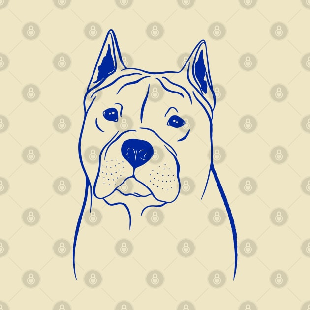 American Staffordshire Terrier (Beige and Blue) by illucalliart