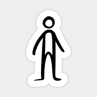 Stick figure man in black ink Magnet