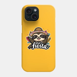 Happy mexican sloth cinco de mayo let's fiesta Phone Case