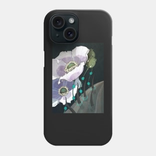 White Opium Poppies Phone Case