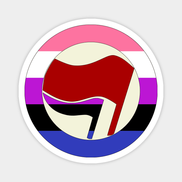 Genderfluid Antifascist Action Magnet by dikleyt