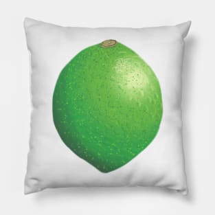 Lime Citrus Fruit Green Pattern Leaf Pillow