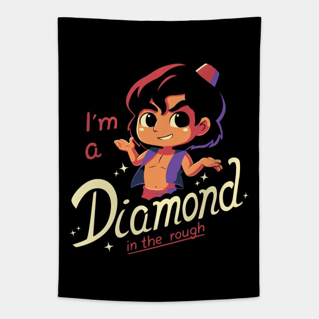 Diamond in the Rough // Cartoon, Kawaii, 90s Tapestry by Geekydog