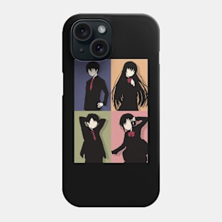 Angel Next Door Or Otonari No Tenshi All Anime Main Characters In Minimalist Retro Pop Art : Mahiru, Amane, Itsuki, And Chitose Phone Case