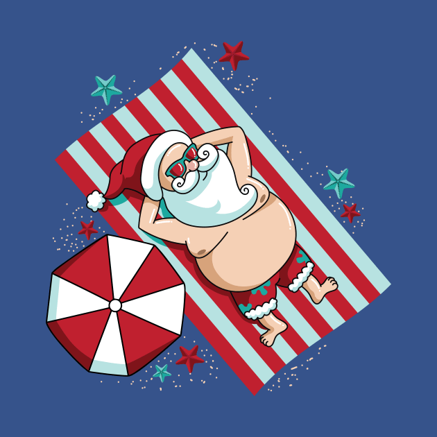 Funny Christmas In July Santa Summer Beaches by ghsp