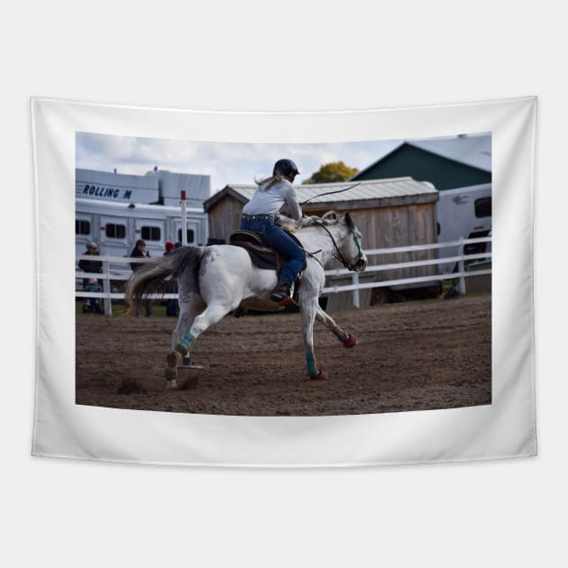 Barrel racing Tapestry by theartsyeq