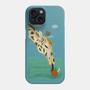 Giraffe and worm Phone Case