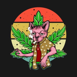 Sphynx cat smokes a J T-Shirt