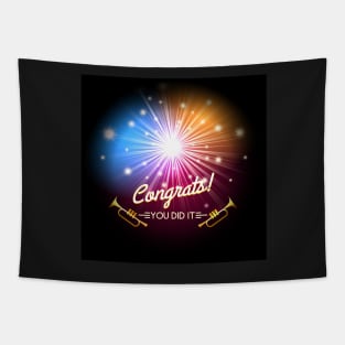 Congrats Fireworks Tapestry