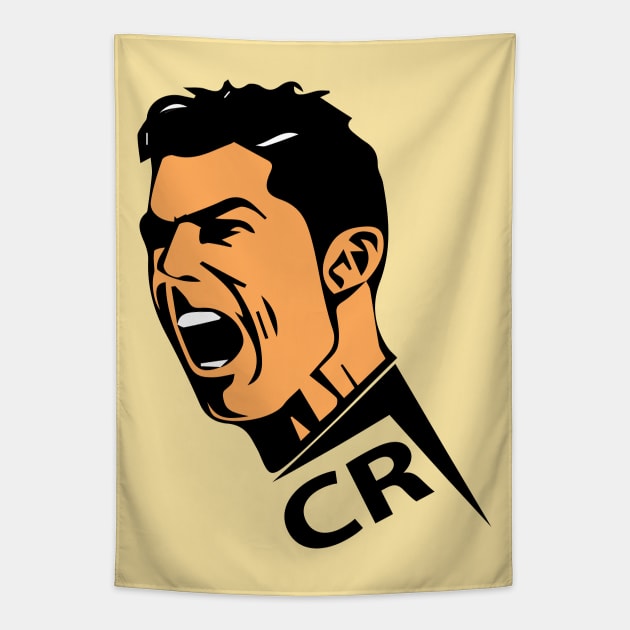 ronaldo cr7 soccer ball, fifa, world cup, 2022, football Tapestry by illustraa1