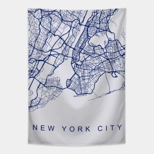 NYC Streets Blue Map Tapestry