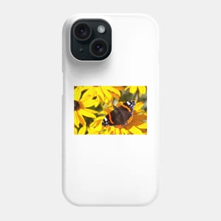 Red Admiral;Yellow Flower Phone Case