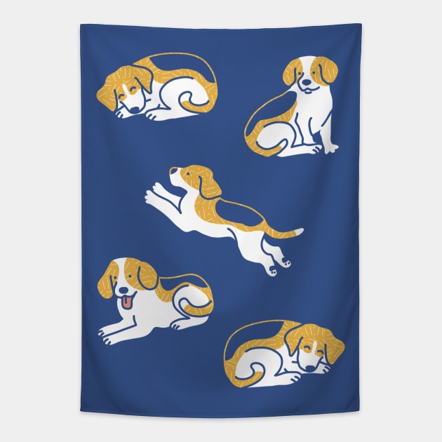 Beagle Pattern Tapestry by Wlaurence