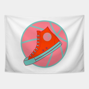 Red High Top Sneaker Tapestry