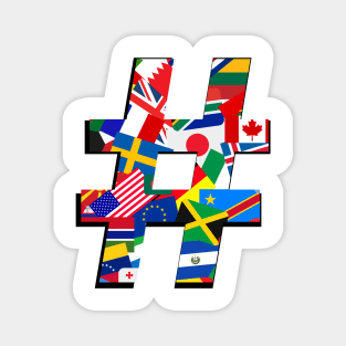 Hashtag Flag – International  - Design Three Magnet