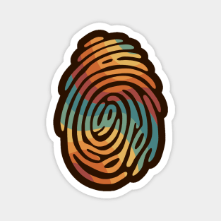 Retro style fingerprint design. Magnet