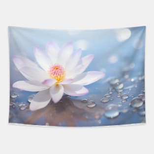 Flower Water Drop Nature Serene Tranquil Tapestry