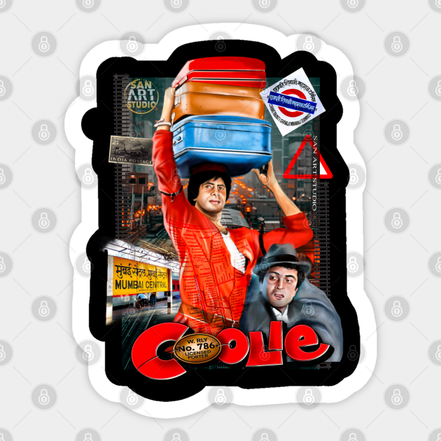 Amitabh Bachchan Art - Coolie - Sticker | TeePublic Amitabh Bachchan Art - Coolie - Sticker | TeePublic