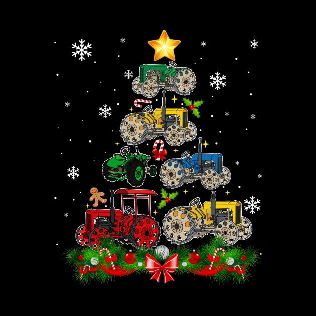 Tractor Christmas Tree Farming funny Xmas Holiday Gift by Dunnhlpp