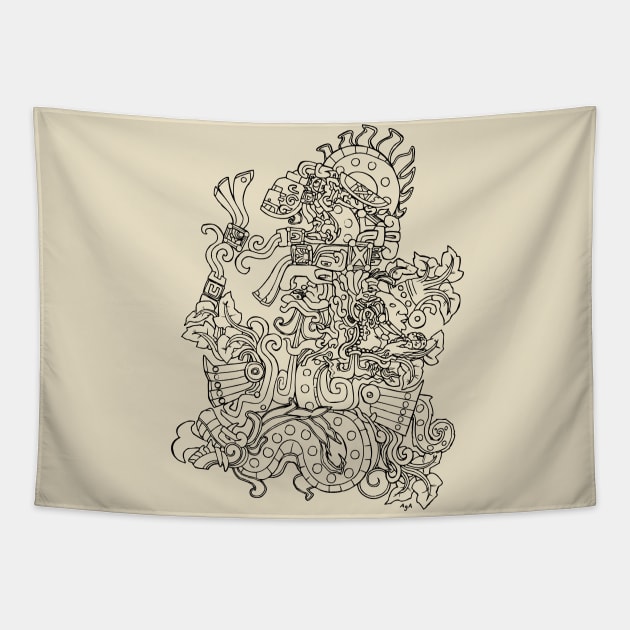 Mayan divinity Tapestry by AgaCactus