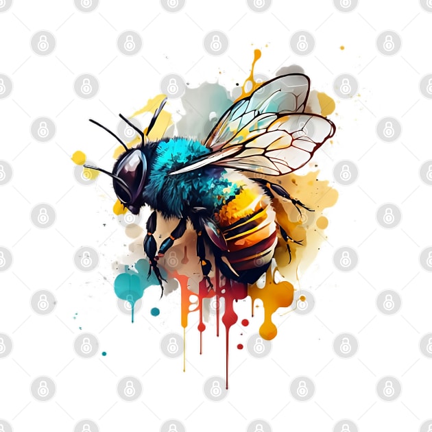 Colored bee with paint spots by TheKiziox