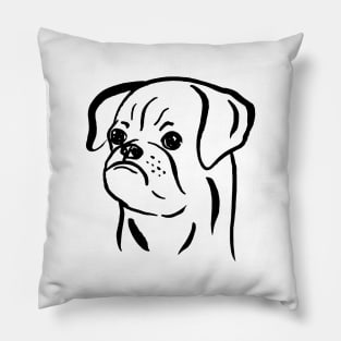 Petit Brabancon (Black and White) Pillow