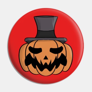 Halloween pumpkin wearing a top hat Pin