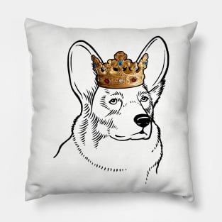 Cardigan Welsh Corgi Dog King Queen Wearing Crown Pillow