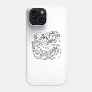 Black and White Doodle Art "Calm Expression" Phone Case
