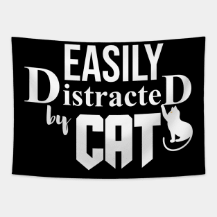 Easily Distracted By Cats, Crazy Cat Lady, Cat Lover, Cat Meme, Pet Lover, Cat Meow, Cat Lady Gift, Cat Paw Tapestry