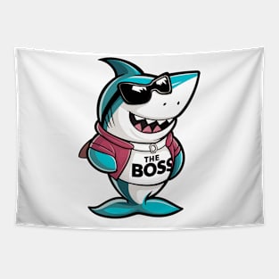 The Boss Funny shark Design Tapestry