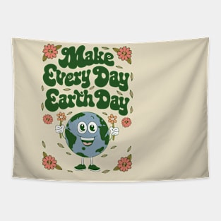 Make Every Day Earth Day floral environmental awareness 2024 Tapestry