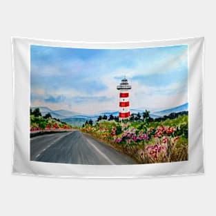 Lighthouse Watercolor - Boquete Panama Tapestry