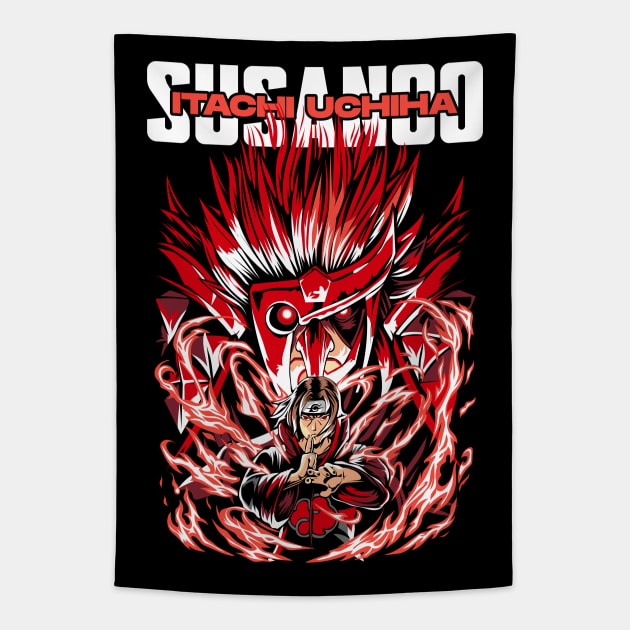 Susanoo Itachi anime Fanart Tapestry by Planet of Tees