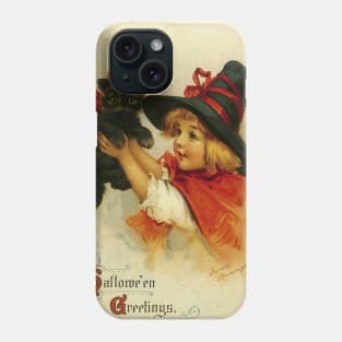 Little witch with her cute kitty Phone Case