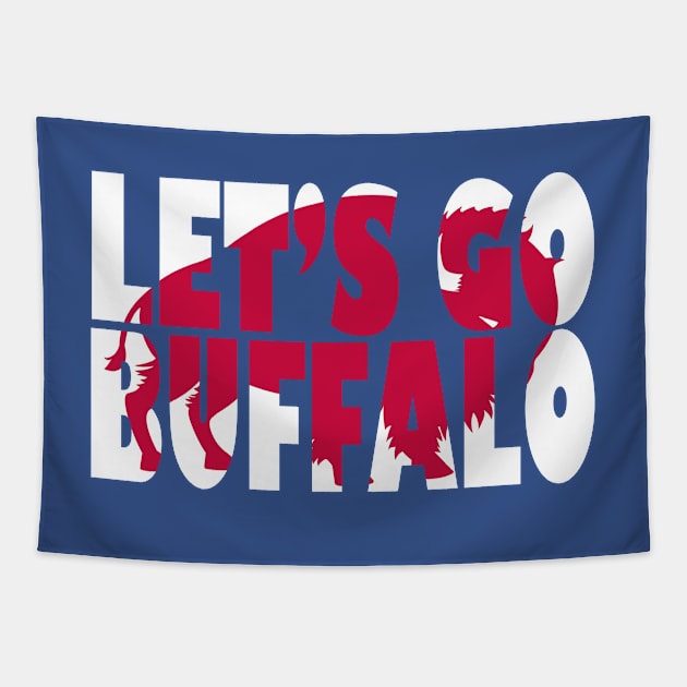 Let's Go Buffalo! Red Buffalo Tapestry by JossSperdutoArt