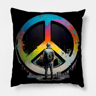 There is No Woke Only Peace on a Dark Background Pillow