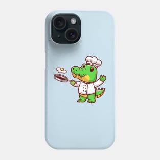 Cute Crocodile Chef Cooking Egg Cartoon Phone Case