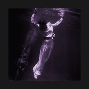 Underwater model + diver (purple) by Toni Frissell, 1939 - vintage photo, cleaned, restored and colorized T-Shirt