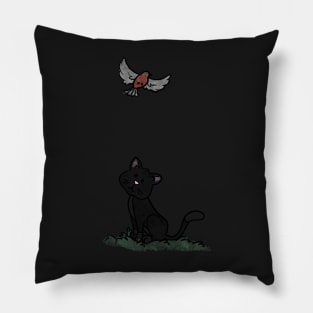 Cat and Bird Pillow